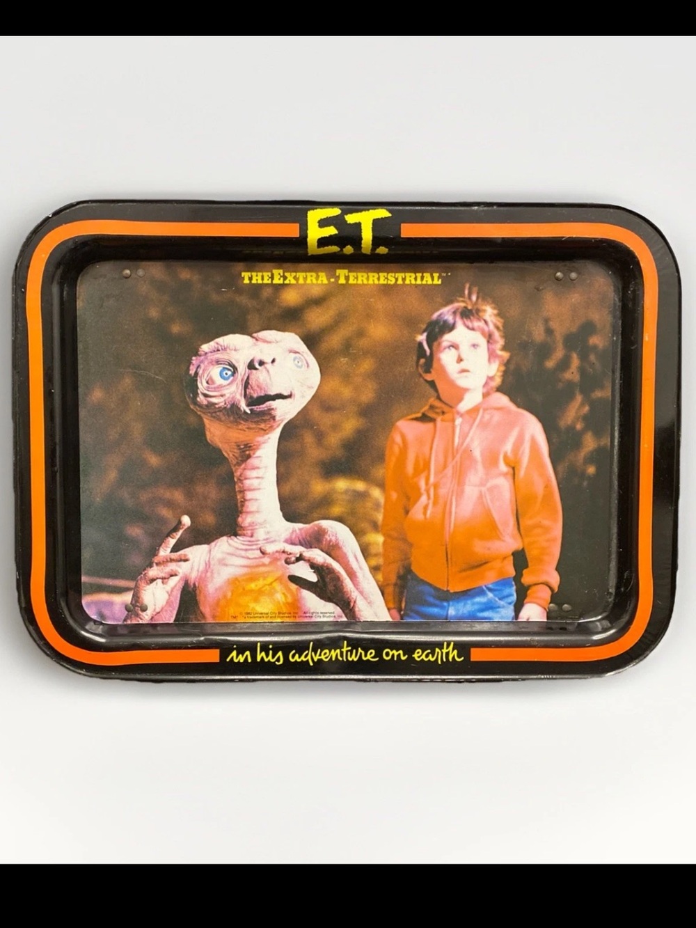 Vintage E.T. The Extra-Terrestrial Collectible Tray - Black & Orange